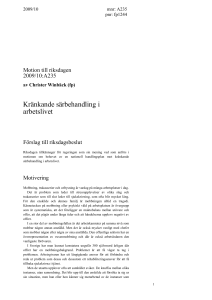 Kränkande särbehandling i arbetslivet