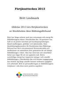 Förtjänsttecken, Britt - Stockholms läns Bildningsförbund