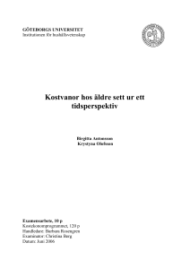 Kostvanor hos äldre sett ur ett tidsperspektiv - GUPEA