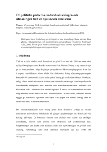 De politiska partierna, individualiseringen och utmaningen från de