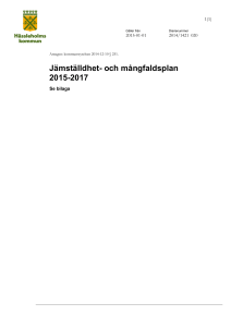 Jämställdhet- och mångfaldsplan 2015-2017
