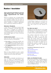 Radon i bostäder - informationsblad