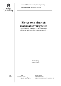 Elever som visar på matematiksvårigheter