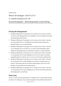 Socialt företagande - Riksdagens öppna data