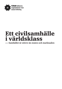 Ett civilsamhälle i världsklass - Forum – idéburna organisationer