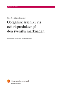 Del 2 riskvärdering - Oorganisk arsenik i ris och