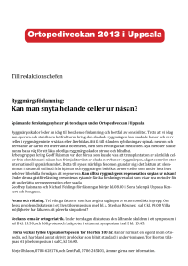Ortopediveckan 2013 i Uppsala