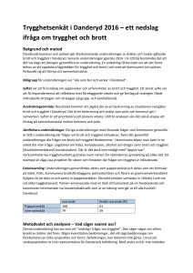 Trygghetsenkät i Danderyd 2016 – ett nedslag ifråga om trygghet