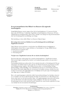 Interpellationssvar - Barnfattigdom