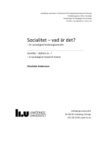 Socialitet – vad är det?