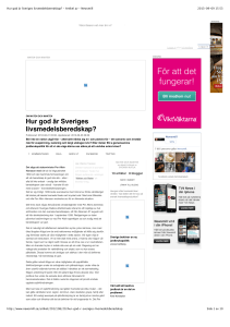 Hur god är Sveriges livsmedelsberedskap? - Artikel av