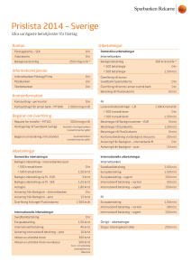 Prislista 2014 – Sverige