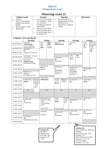 Planering vecka 21