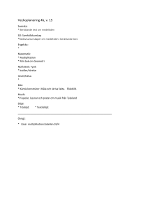 Veckoplanering 4b, v. 15