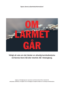 Viktigt att veta om det händer en allvarlig kemikalieolycka vid Kemira