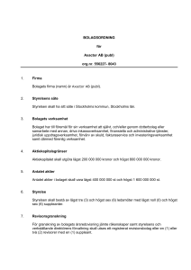 BOLAGSORDNING för Axactor AB (publ) org.nr. 556227
