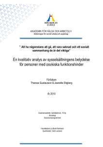 En kvalitativ analys av sysselsättningens betydelse för