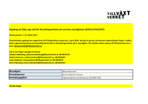 Regeringsuppdrag: Uppföljning av centrala