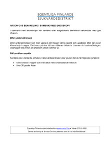 Argon gas behandling i samband med endoskopi - Hoito