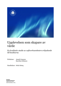 Upplevelsen som skapare av värde