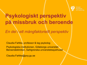 Claudia Fahlke Psykologi - Nationella Riktlinjer för Missbruks