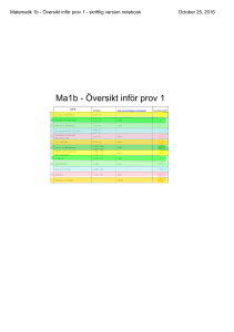 Matematik 1b - Översikt inför prov 1 - skriftlig version