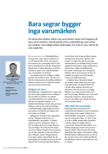 Bara segrar bygger inga varumärken