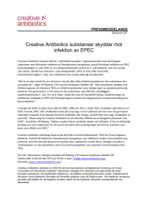 Creative Antibiotics substanser skyddar mot infektion av EPEC