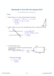 Matematik 1c Prov NA1 22:e Januari 2013