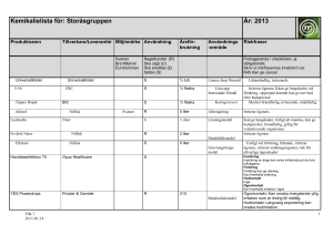 Kemikalielista 2 Storåsgruppen 2013