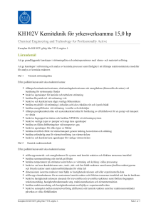KTH | KH102V Kemiteknik för yrkesverksamma 15,0 hp