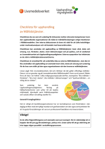 Checklista måltidstjänster