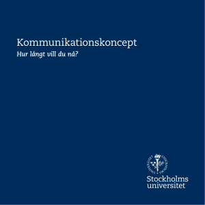 Kommunikationskoncept - Stockholms universitet