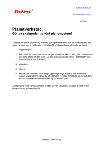 Gör en skalmodell av vårt planetsystem