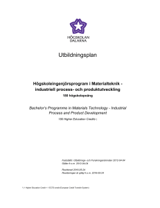 Utbildningsplan - Högskolan Dalarna