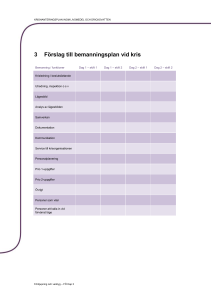 3 Förslag till bemanningsplan vid kris