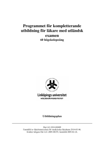 Programmet för kompletterande utbildning för läkare med