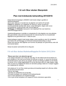 Plan mot kränkande behandling 2015-2016 2 dec
