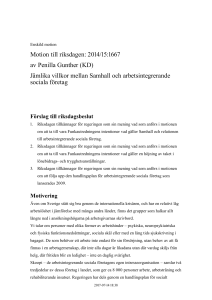 201415KD733 Jämlika villkor mellan Samhall och