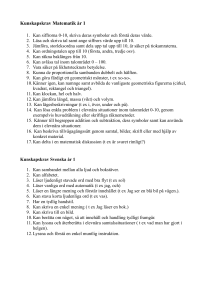 Kunskapskrav Matematik år 1