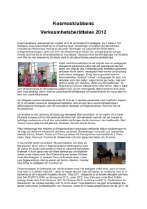 Verksamhetsberattelse 2012