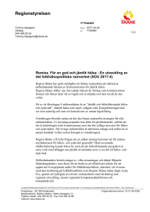 Sammanträde i Regionstyrelsen 2017-04-27
