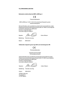 TILLVERKARDEKLARATION Deklaration
