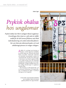 Psykisk ohälsa hos ungdomar