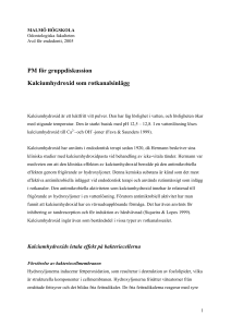 PM för gruppdiskussion Kalciumhydroxid som