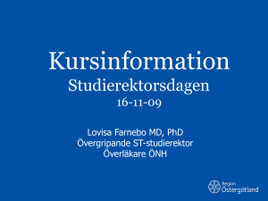 Studierektorsdag 9 nov, kursinformation