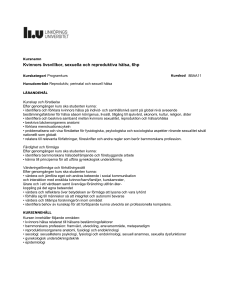 Kvinnors livsvillkor, sexuella och reproduktiva hälsa, 6hp