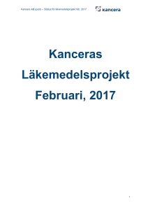 Klicka hör för uppdatering av Kanceras projekt och