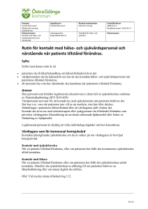 Rutin för kontakt med hälso- och sjukvårdspersonal och närstående