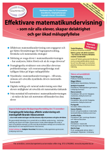 Effektivare matematikundervisning